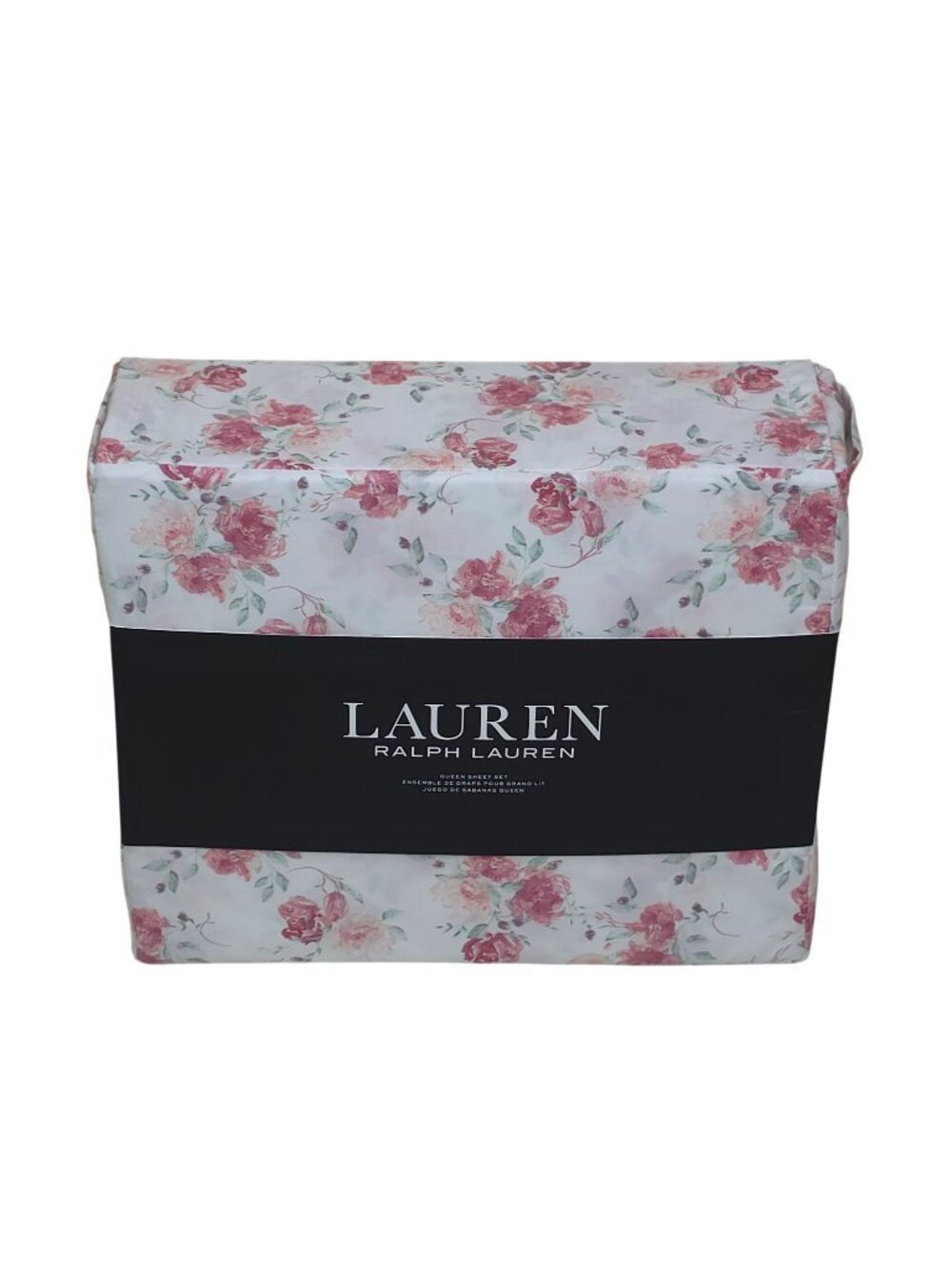 Lauren Ralph Lauren Queen Floral Cotton Sheet Set Crisp Pink Coral Floral